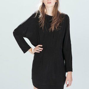 NWT ZARA Pleated Short Black dress